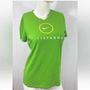 Livestrong Nike Green T Shirt Short Sleeve Shirt Sise M